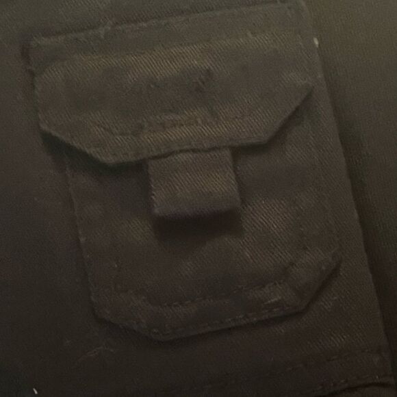 Small Joy Land black 4-pocket double front pocket overalls jumpsuit shorteralls - Picture 9 of 15